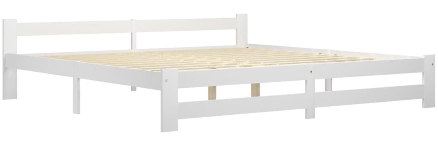 vidaXL Massivholzbett Weiß Kiefer 200x200 cm 322004 Bild 1