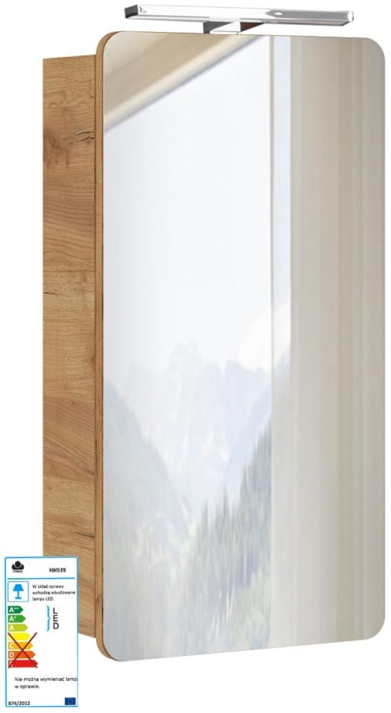 Spiegelschrank 40 cm mit LED-Beleuchtung LUTON-56 Wotan Eiche Nb. Nb. B/H/T ca. 40/75-80/16 cm Bild 1