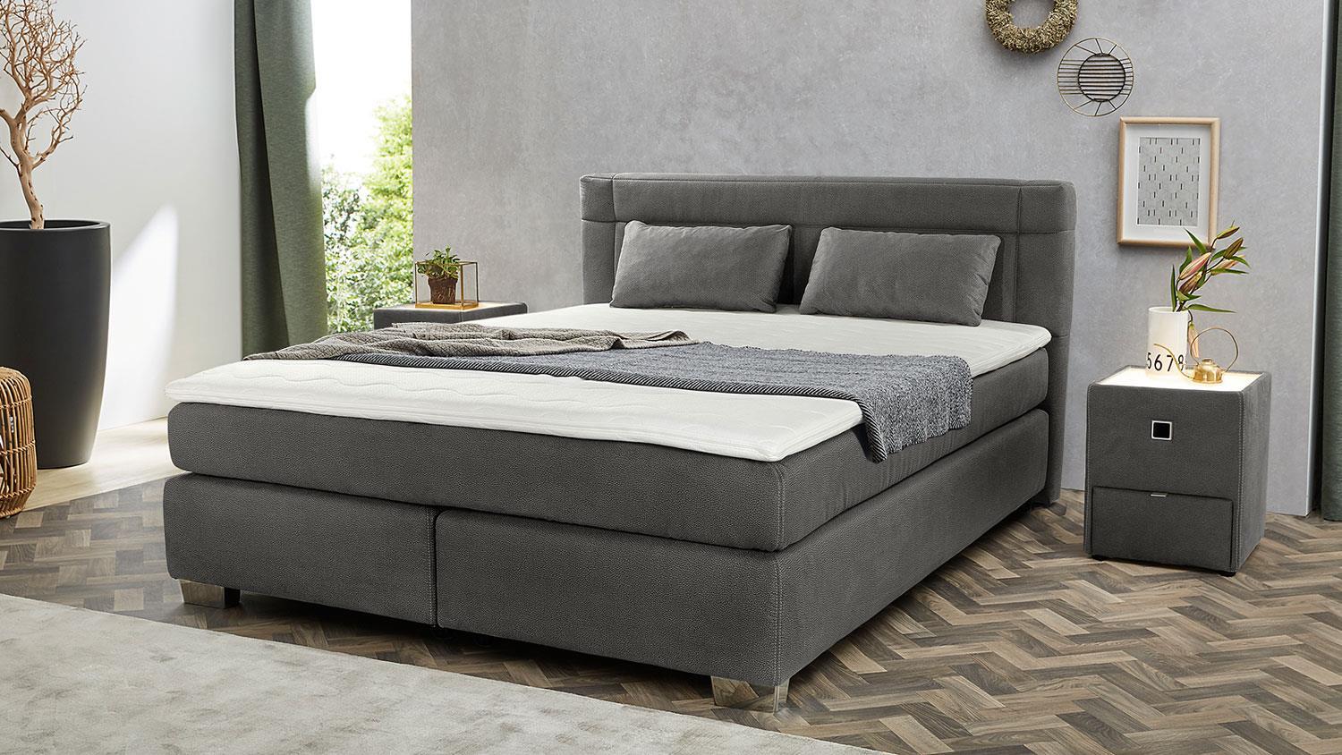 Jockenhöfer BOXSPRINGBETT 180 X 200 CM ROMANA MIX GRAU H3 und H4 Bild 1