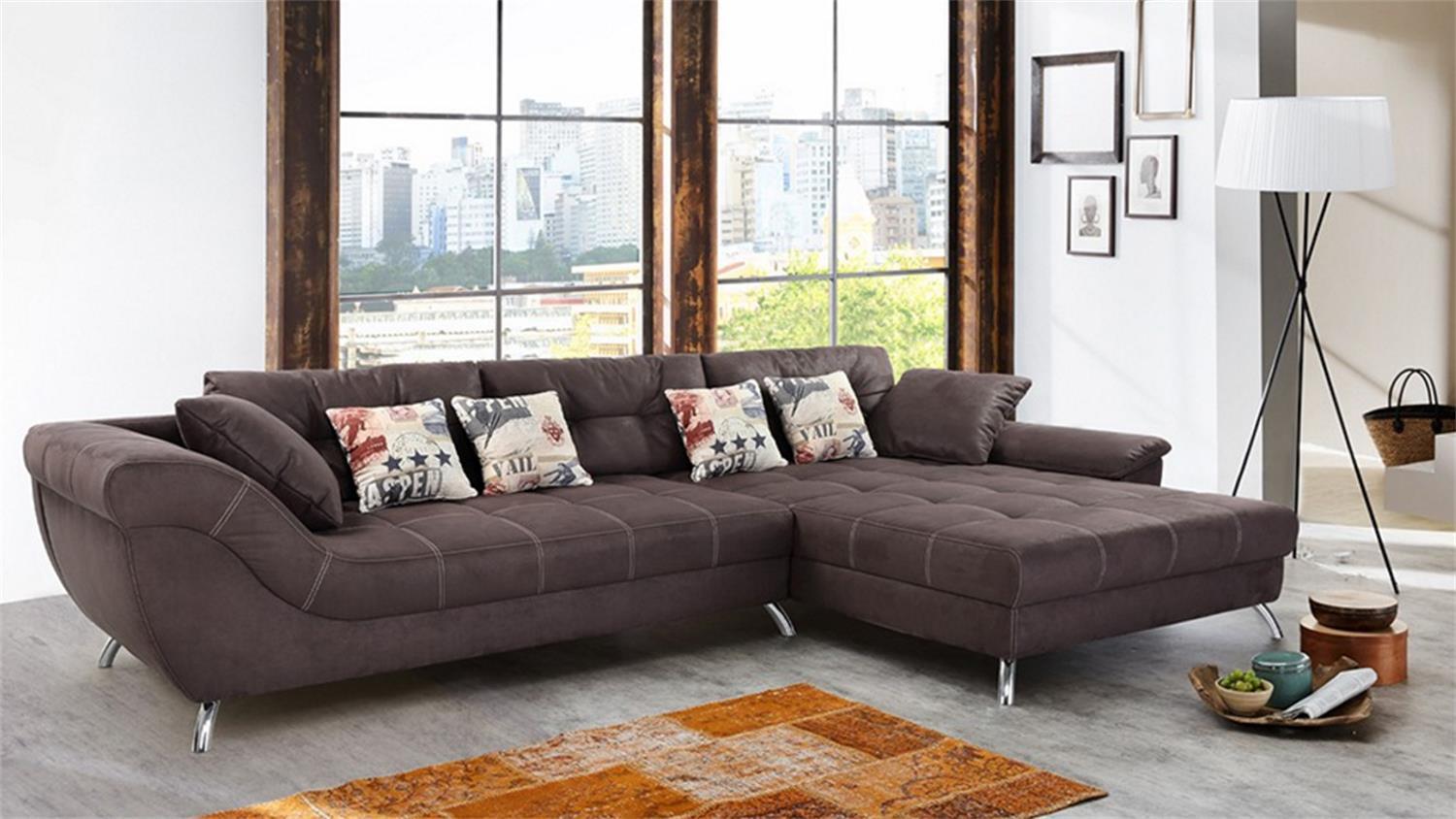Wohnlandschaft SAN FRANCISCO Sofa Ecksofa in dunkelbraun Bild 1