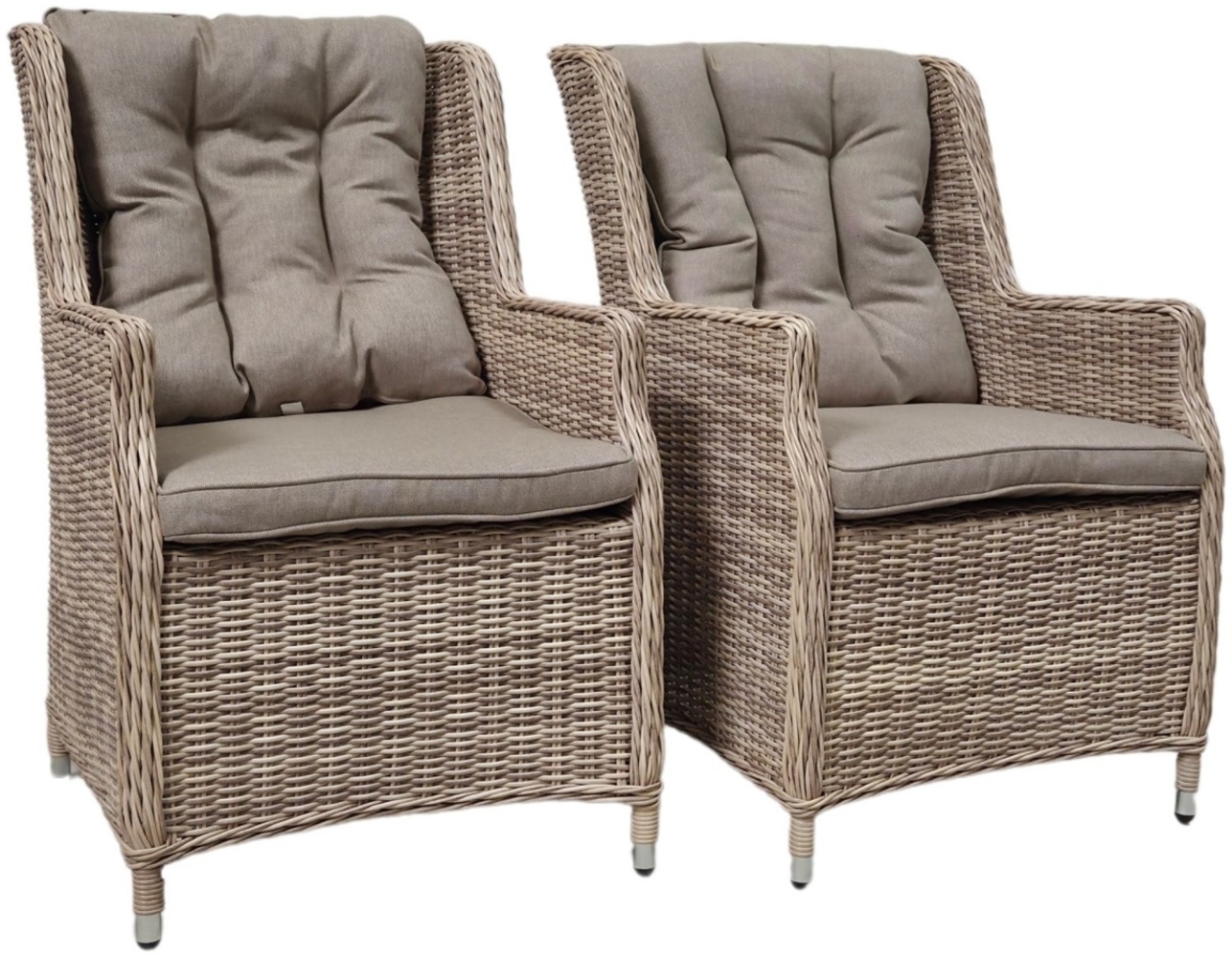Alu Geflechtsessel Gartensessel Kettler Jarvis 2er Set Dining-Sessel sand 2510 Bild 1