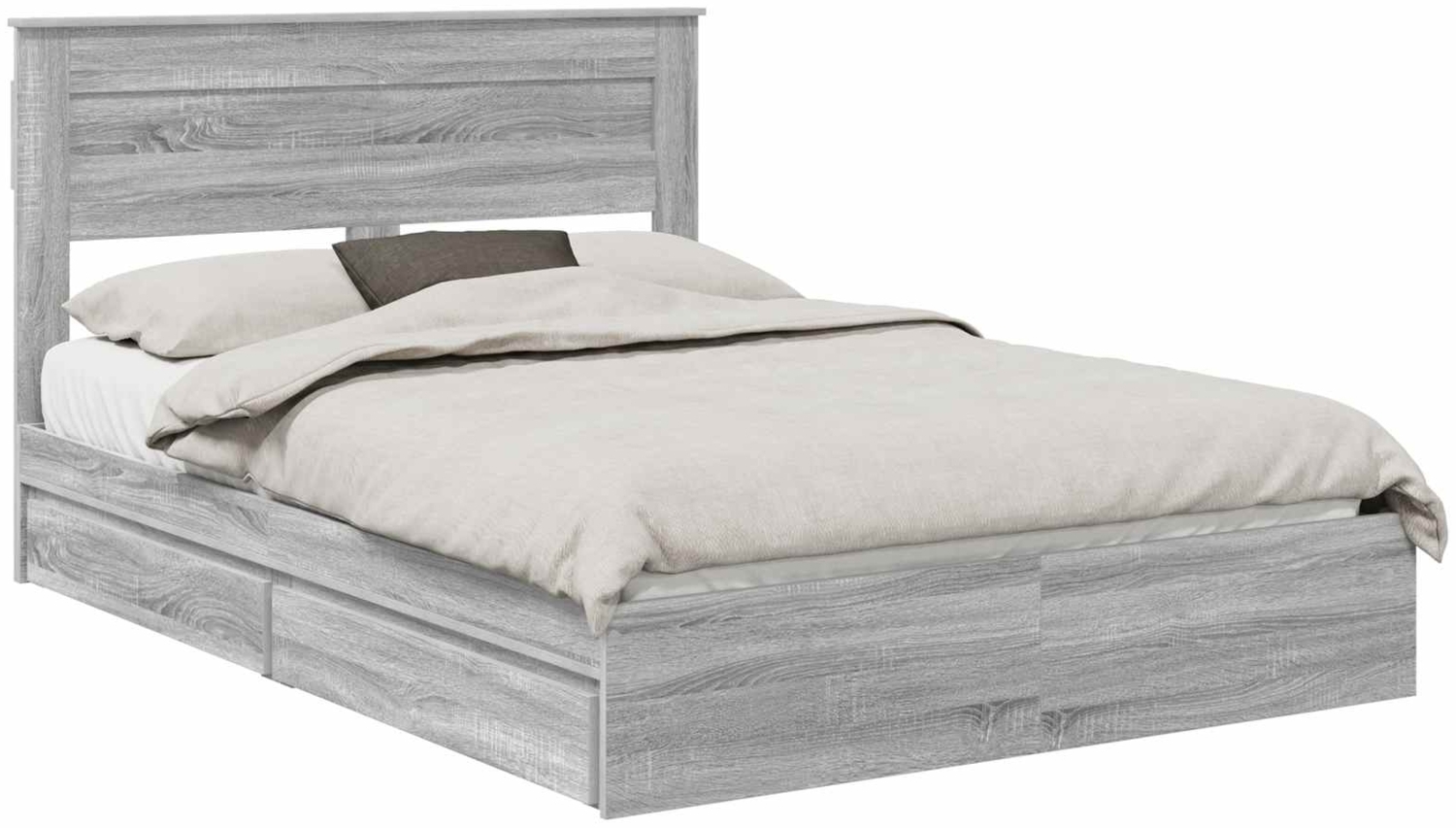 vidaXL Aufbewahrungsbett Graues Sonoma 160x200 cm Holzwerkstoff 3409902 Bild 1
