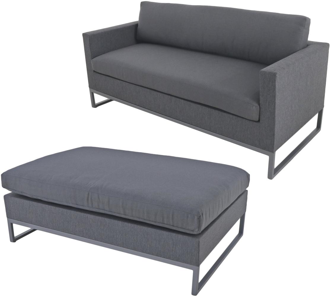 Sofaset YARA Set 2-tlg. Garten Möbel Lounge Sitzgruppe grau Garnitur Metall Bild 1