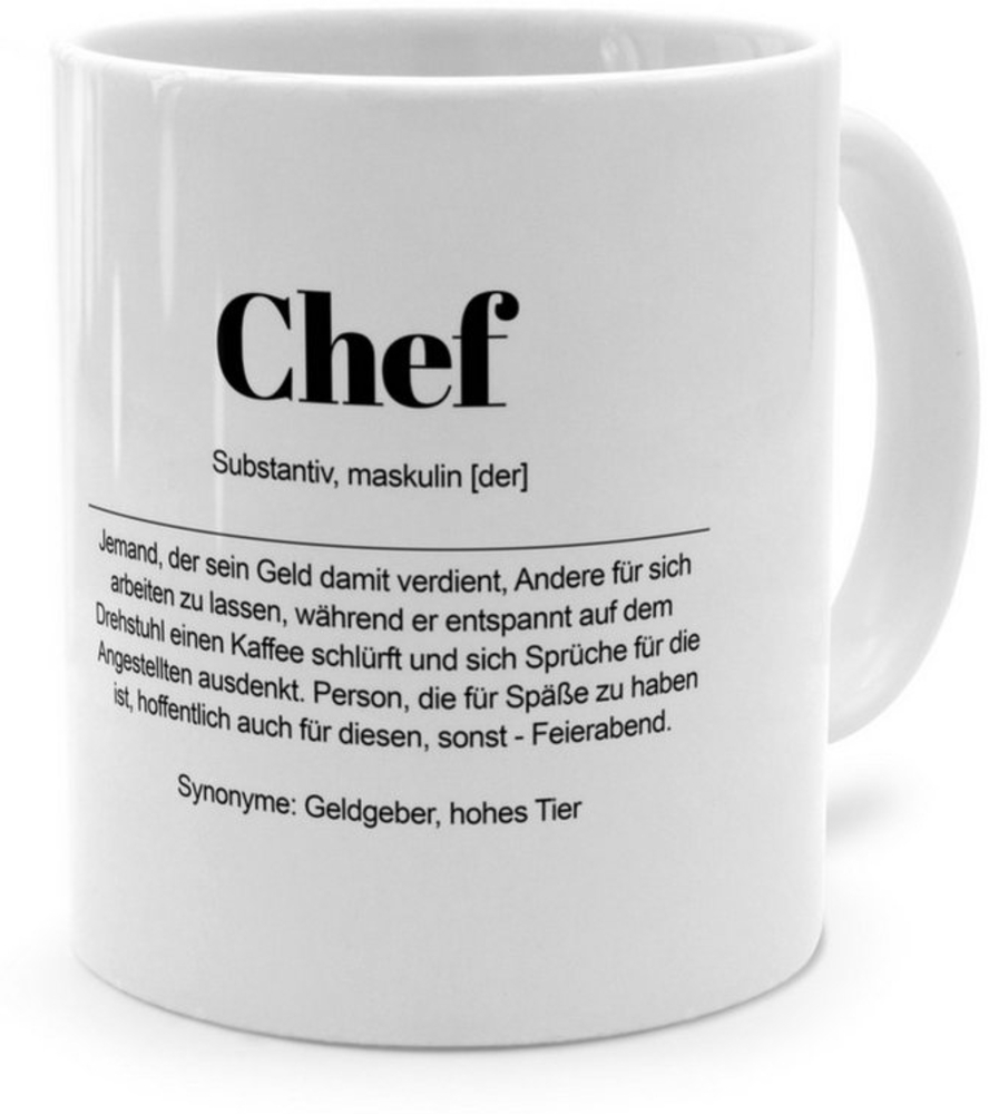 PhotoFancy Tasse mit Definition 'Chef' - Tasse mit Spruch, Tasse Standard - Weiß Bild 1