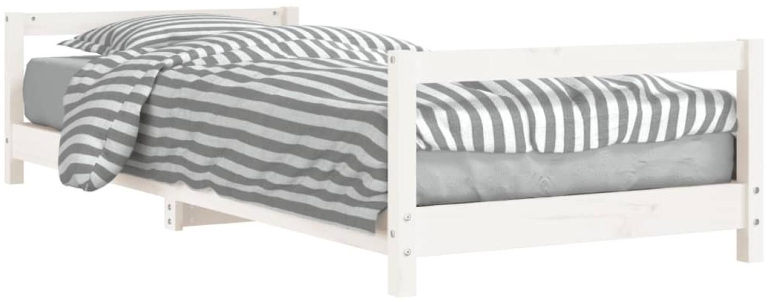 vidaXL Kinderbett Weiß 90x190 cm Massivholz Kiefer 834403 Bild 1