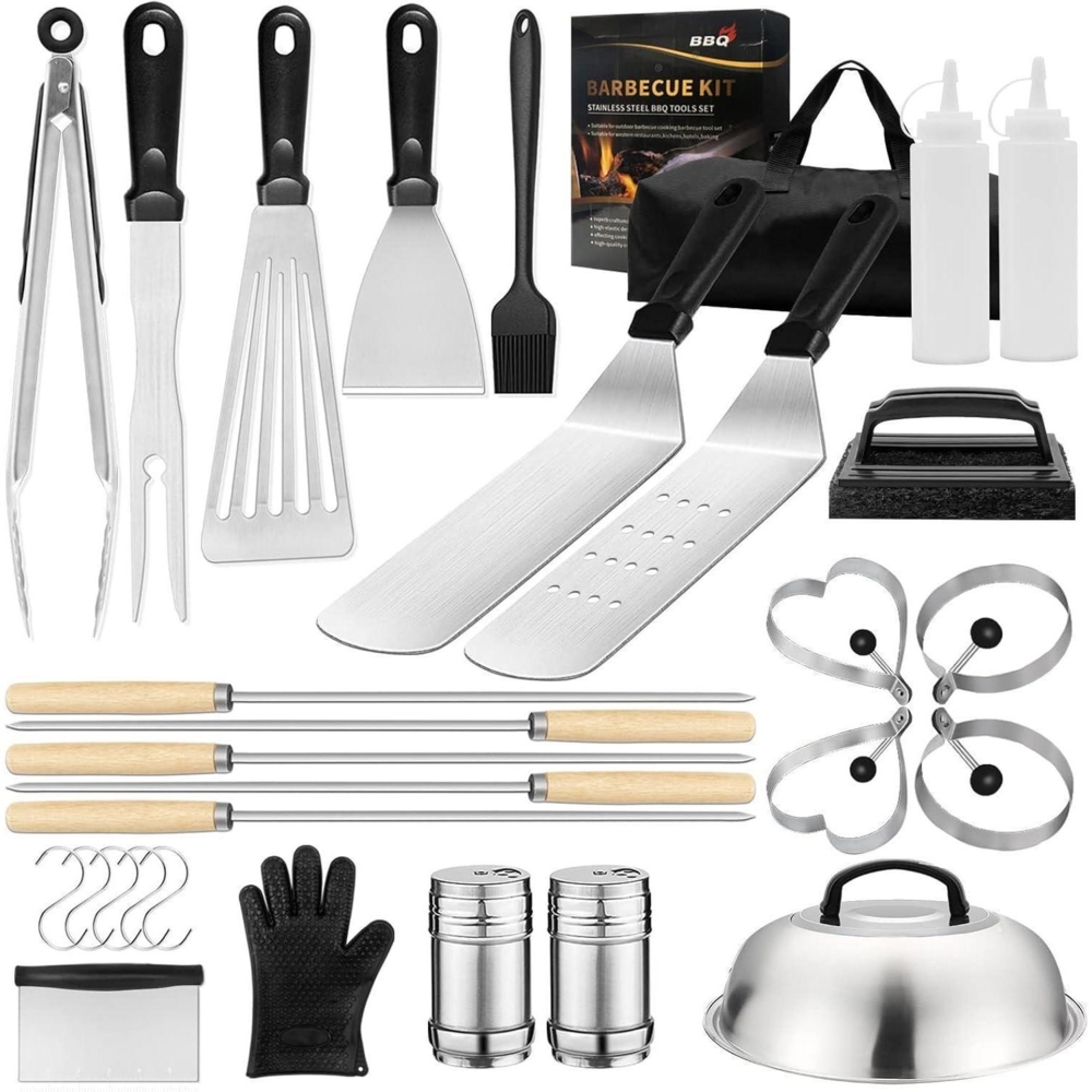 XL Grillzubehör-Set, 30-teilig, Grillbesteck für Outdoor & Camping Bild 1