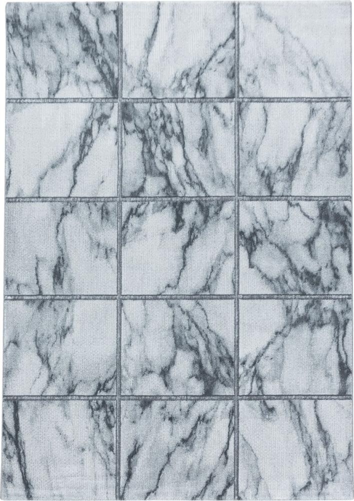 Kurzflor Teppich Nauro rechteckig - 120x170 cm - Silberfarbe Bild 1