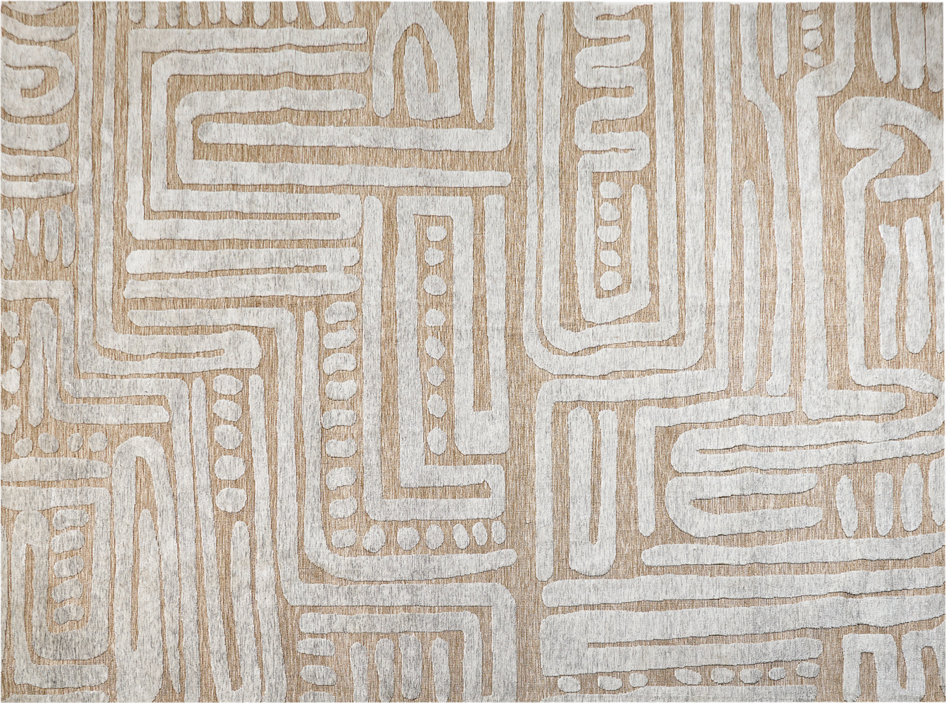 Teppich beige hellgrau 300 x 400 cm abstraktes Muster MANDAI Bild 1