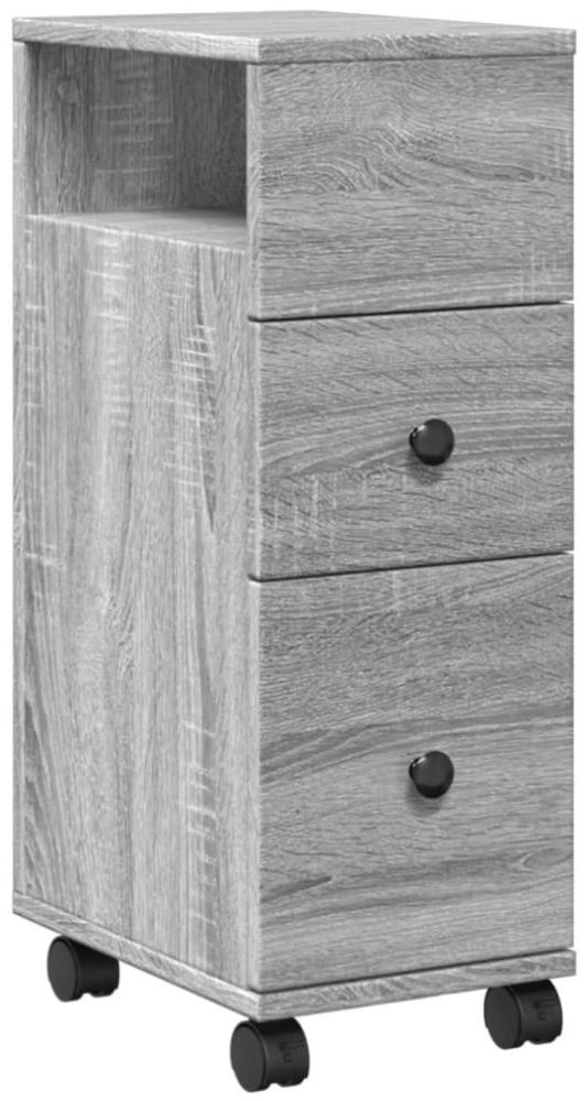 vidaXL Badschrank Schmal mit Rollen Grau Sonoma Holzwerkstoff 855237 Bild 1