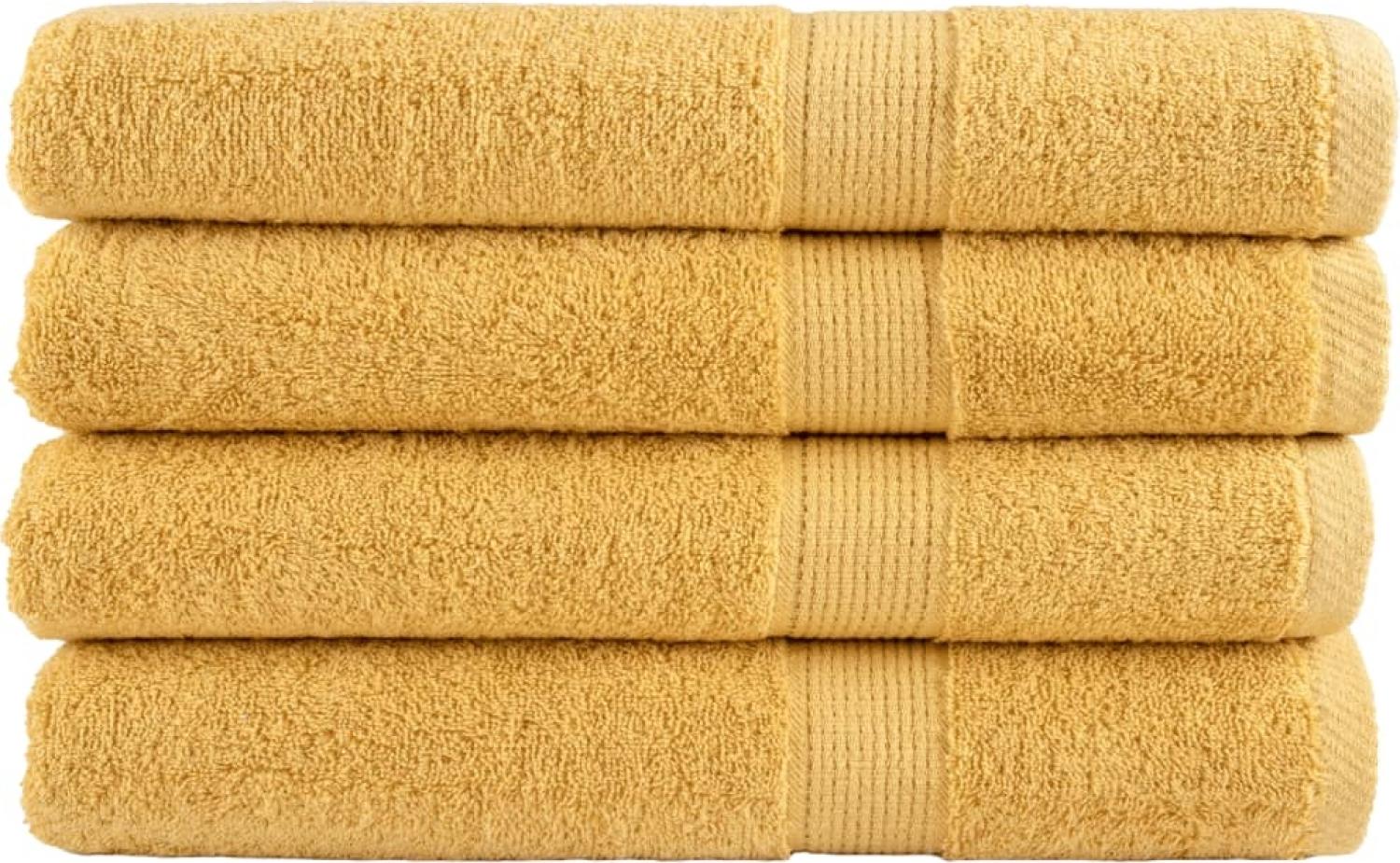 vidaXL Premium-Handtücher SOLUND 4 Stk. Gold 100x200 cm 600 g/m² 137294 Bild 1