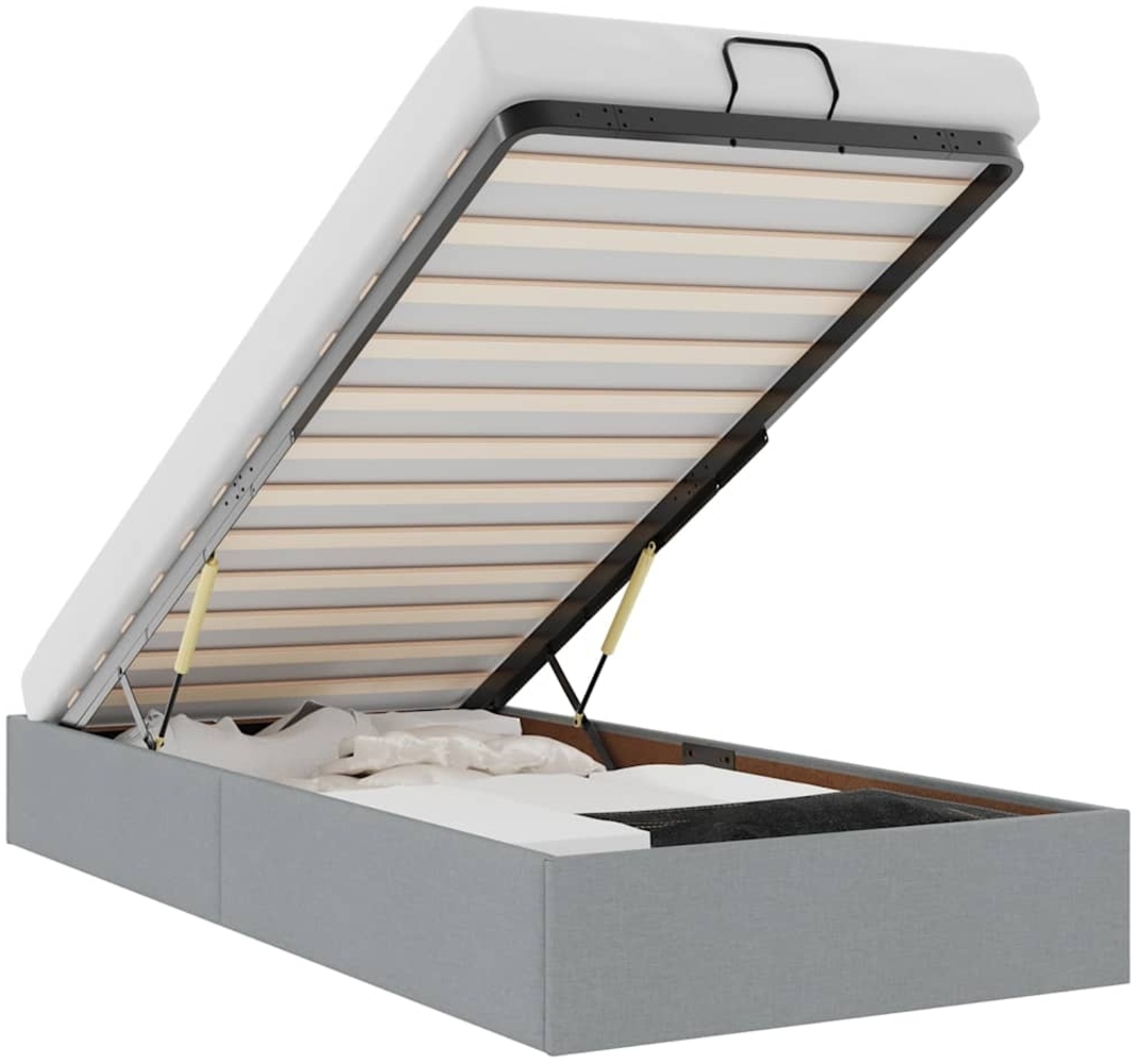 vidaXL Ottoman-Bett ohne Matratze Hellgrau 80x200 cm Stoff 3310833 Bild 1