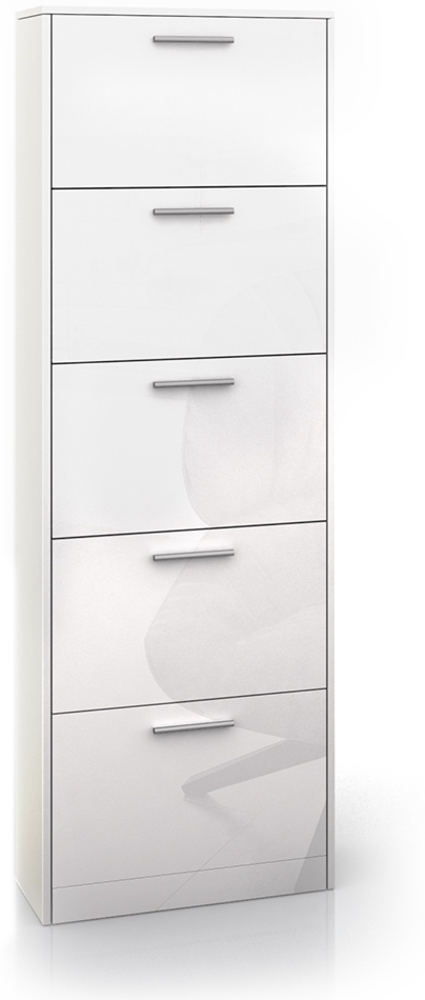 Vicco Schuhkipper Weiß Hochglanz 59 x 169.5 cm, Gizmo Bild 1
