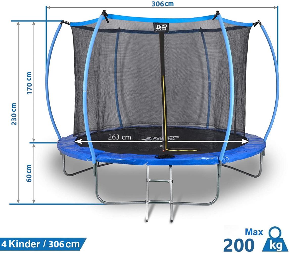 Sena "Dunlop" Gartentrampolin mit Netz Ø 306cm, Kindertrampolin Trampolin groß Bild 1