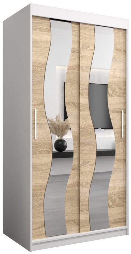 ABIKS MÖBEL Schwebetürenschrank SEWILLA Schlafzimmerschrank - mit Spiegel, Kleiderstange und Regalen Bild 1