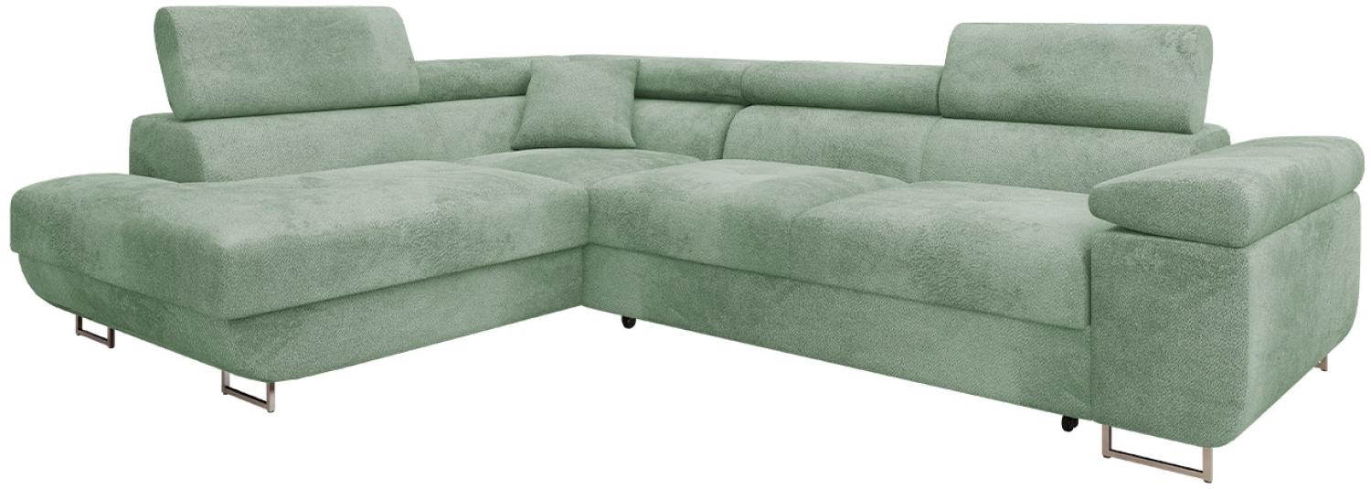 Ecksofa Torezio Premium mit Einstellbare Kopfstützen, Bettkasten und Schlaffunktion (Farbe: Sorriso 08, Seite: Links) Bild 1