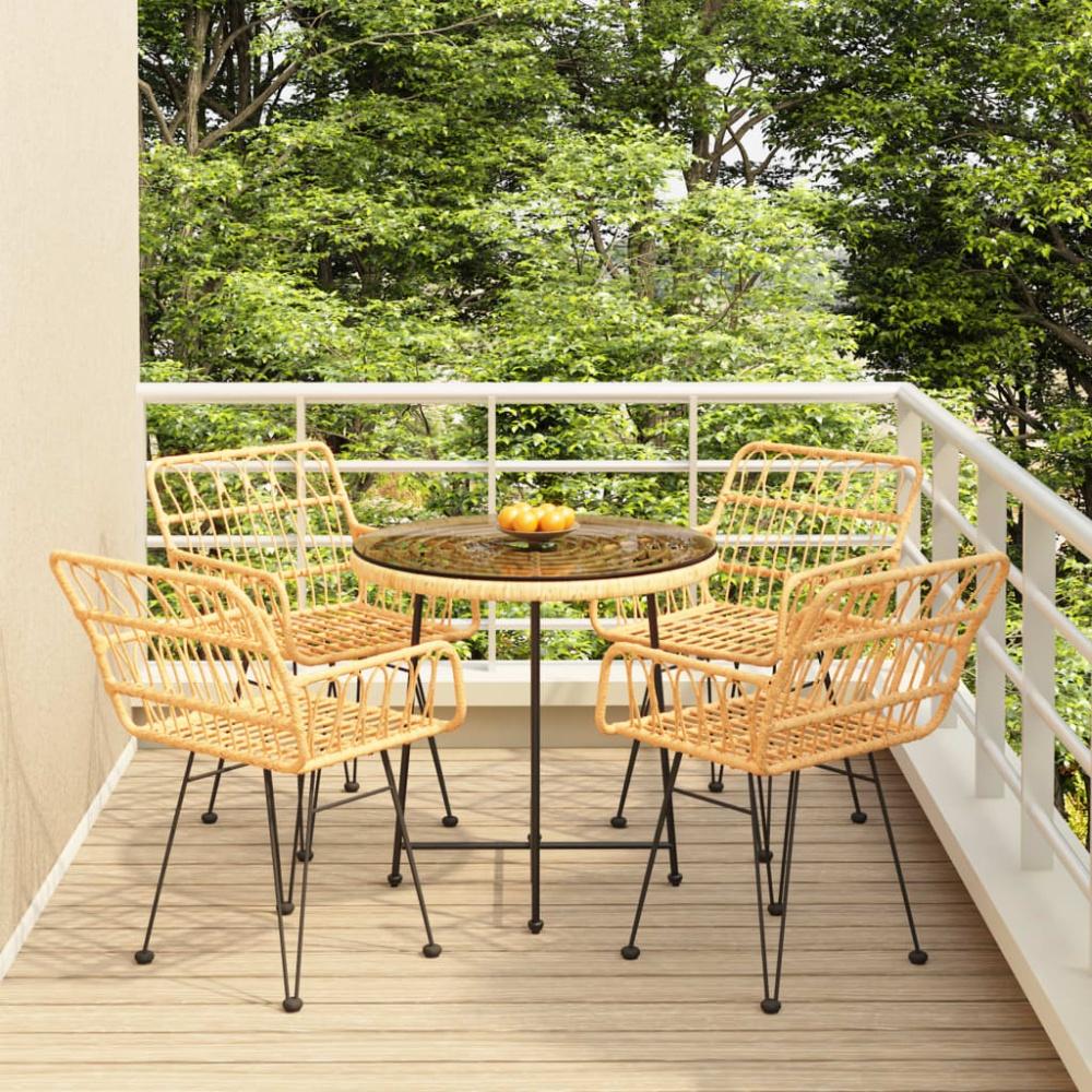 vidaXL 5-tlg. Garten-Essgruppe Poly Rattan 3157841 Bild 1