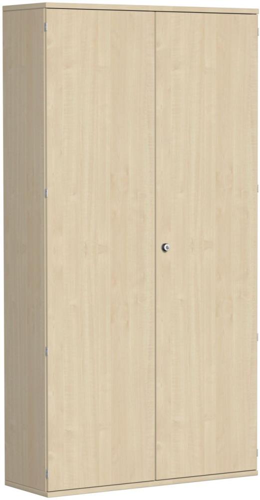 Flügeltürenschrank, 5 Dekor-Einlegeböden, 120x42x230cm, Ahorn Bild 1