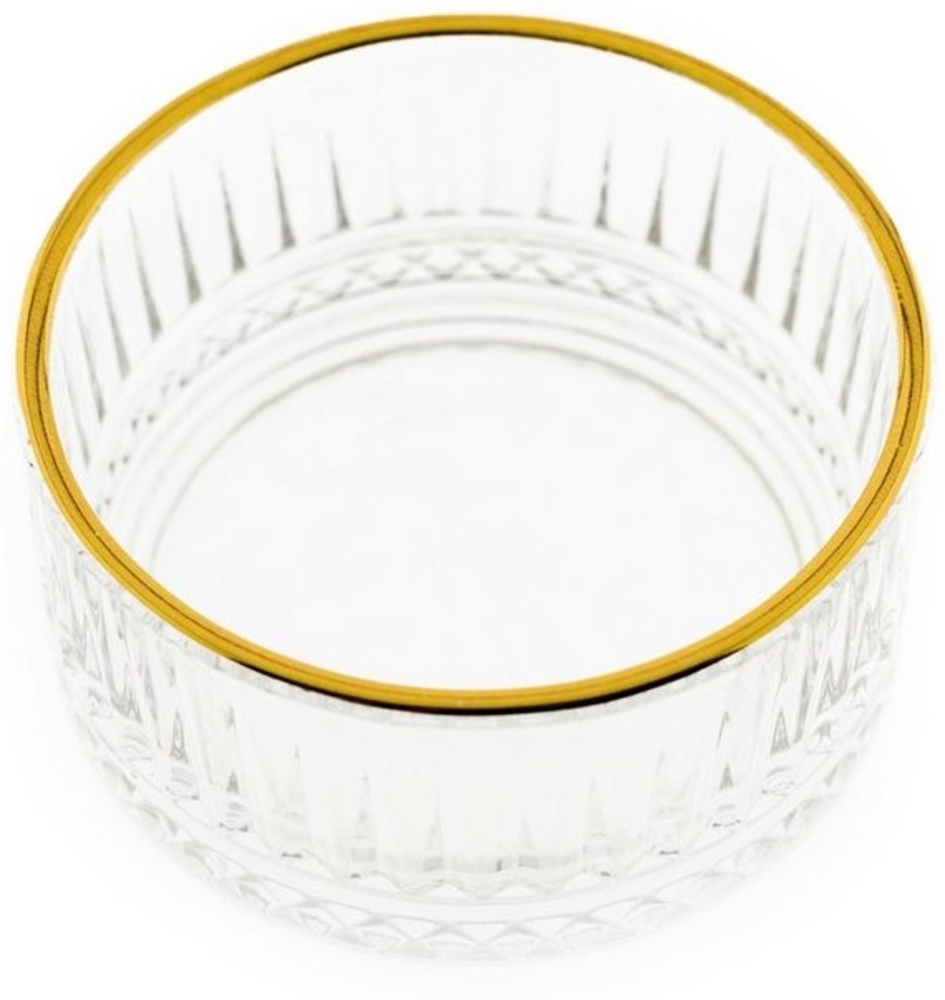 Almina Elisa 6 Tlg. Glasschalen-Set mit Riffle Design Goldumrandung 300 ml Bild 1