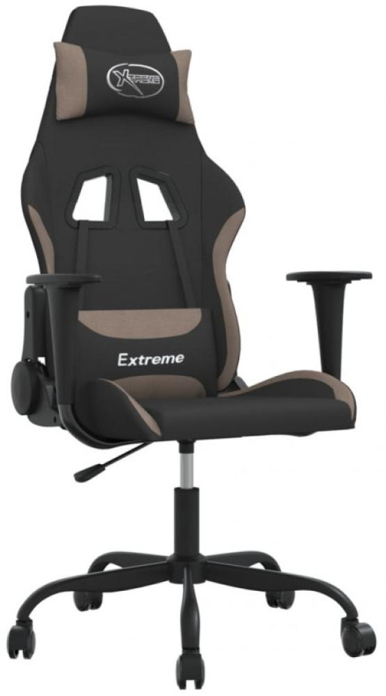 vidaXL Gaming-Stuhl Schwarz und Taupe Stoff Bild 1