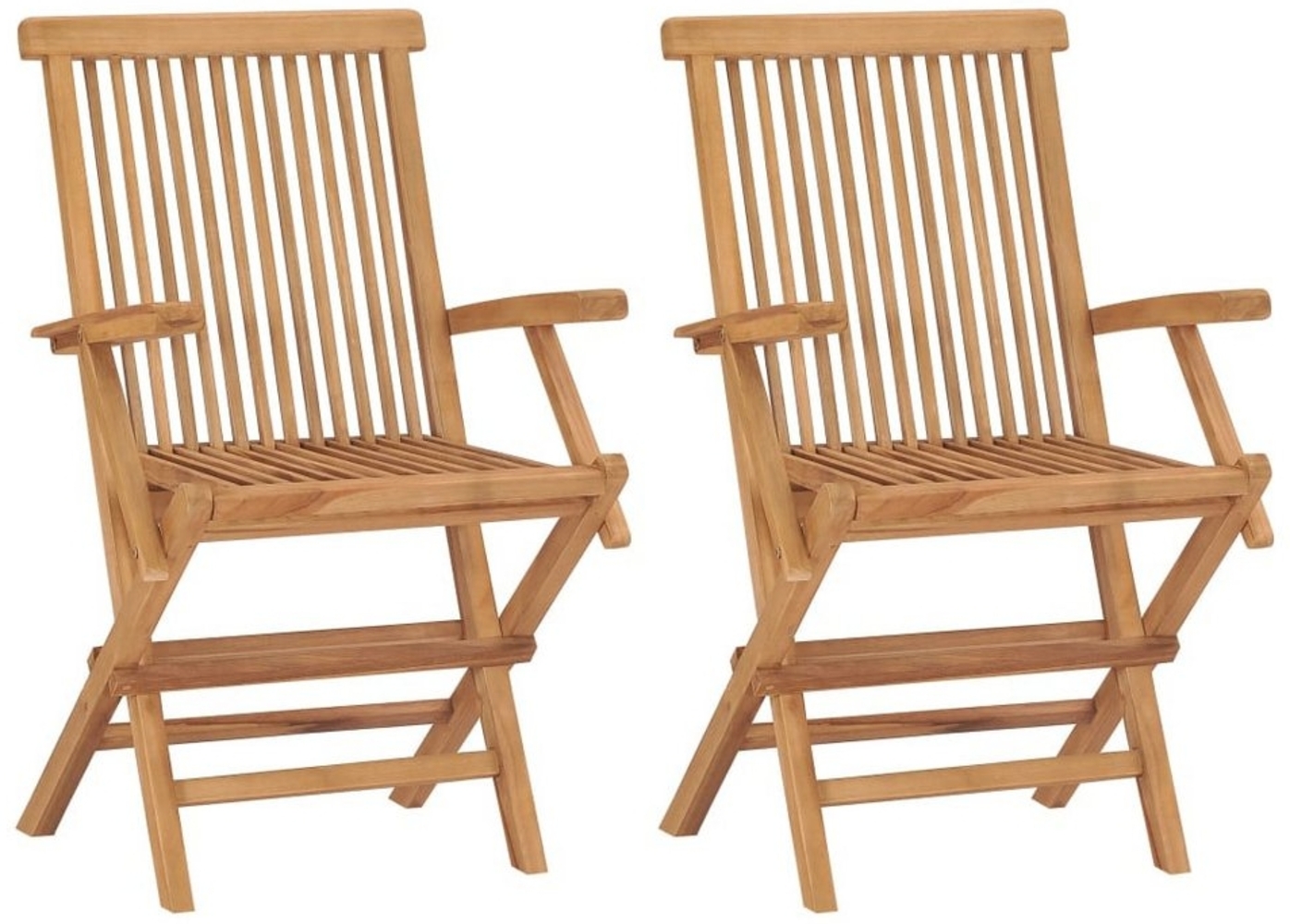 DOTMALL Gartenstuhl Gartenstühle 2 Stk. Klappbar Massivholz Teak Bild 1