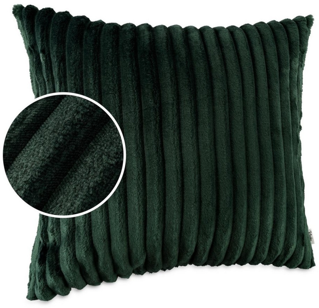 Kisska Dekokissen Kissenhülle LILLI BIG CORD Velour Zierkissen Ambiente Dekorieren, Kissenüberzug ohne Füllung BIG-Cord UNI 40x40cm Einfarbig Smaragd Bild 1