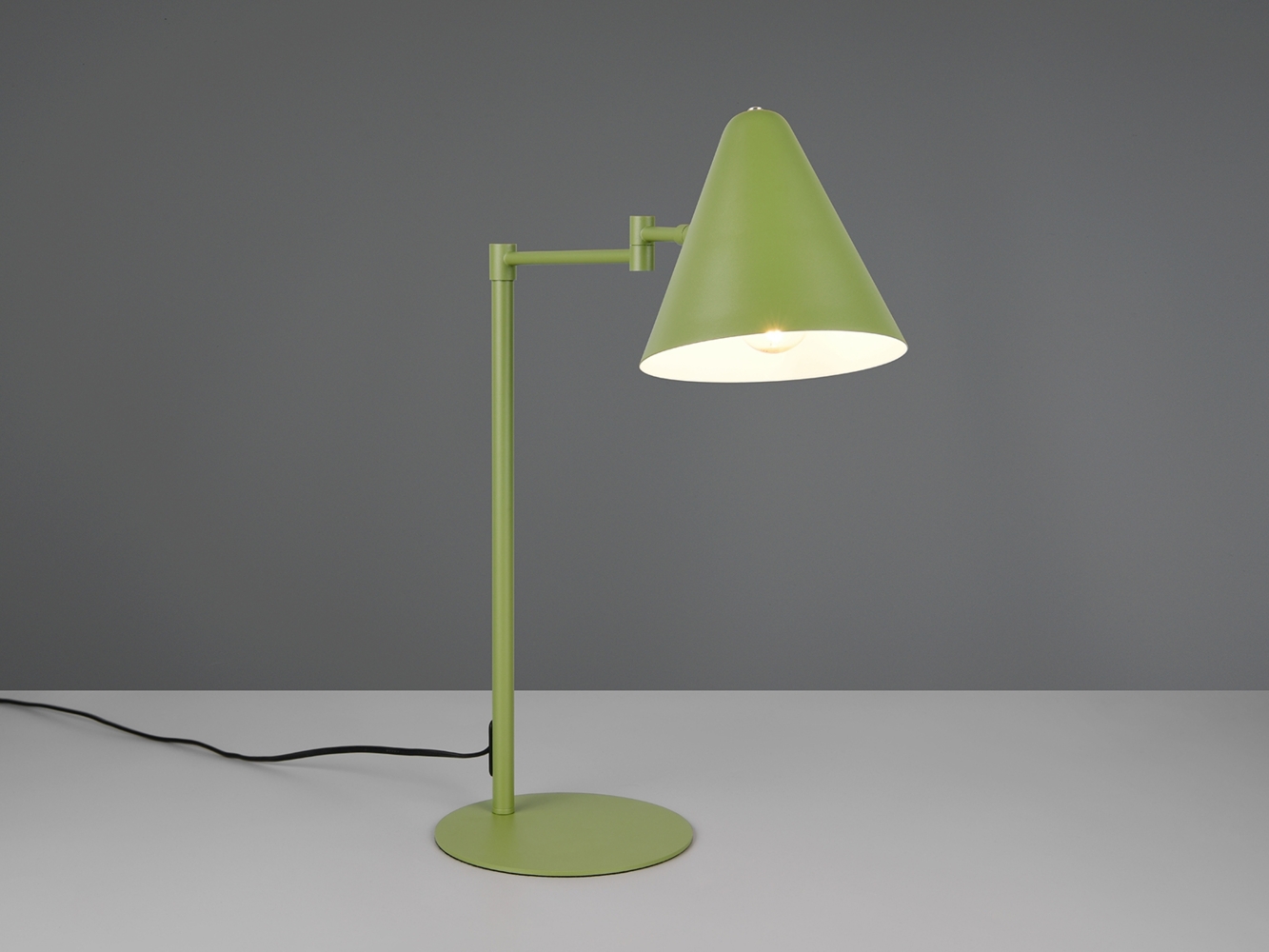 Retro LED Schreibtischleuchte mit Schwenkarm aus Metall Grün, Höhe 50,5cm Bild 1