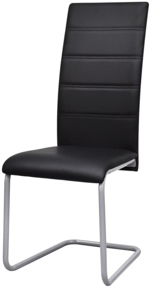 vidaXL Freischwinger 6 Stk. Schwarz Kunstleder [272420] Bild 1