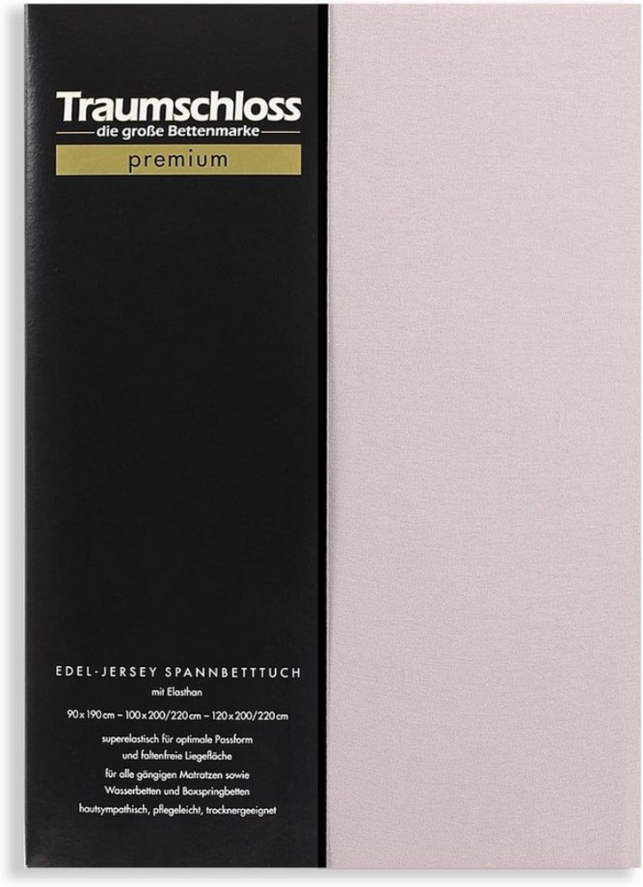 Traumschloss Spannbettlaken Premium, Jersey, Gummizug: rundum, (1 Stück), 165g/m², 95% gekämmte Mako Baumwolle, 5% Elasthan Bild 1