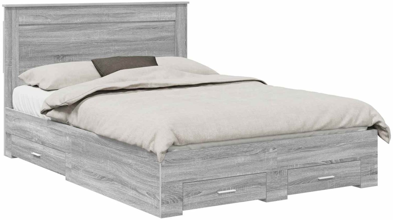 vidaXL Bettgestell mit Schubladen mit Kopfteil Holzwerkstoff 3410323 Bild 1