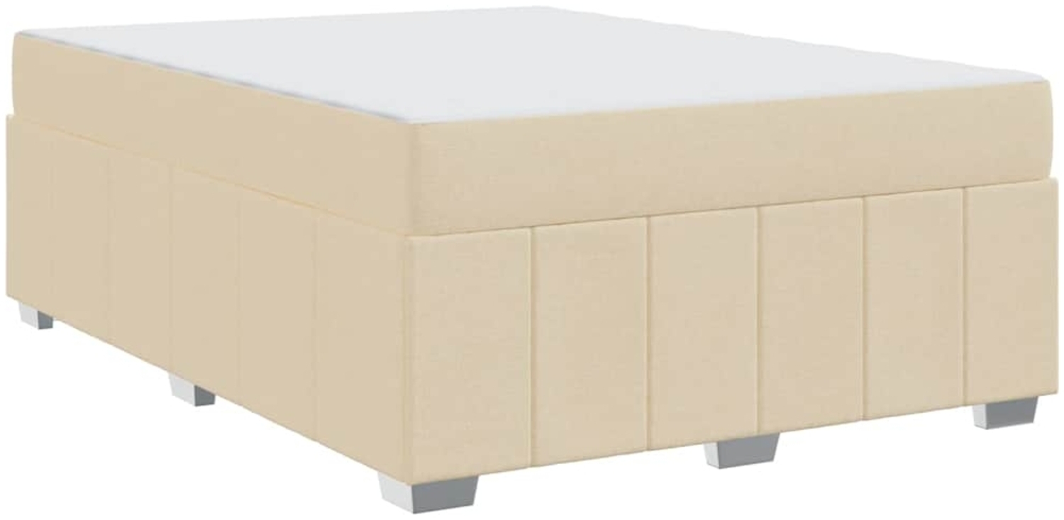 vidaXL Bettrahmen mit Matratze Creme 160 x 200 cm Stoff 3398298 Bild 1