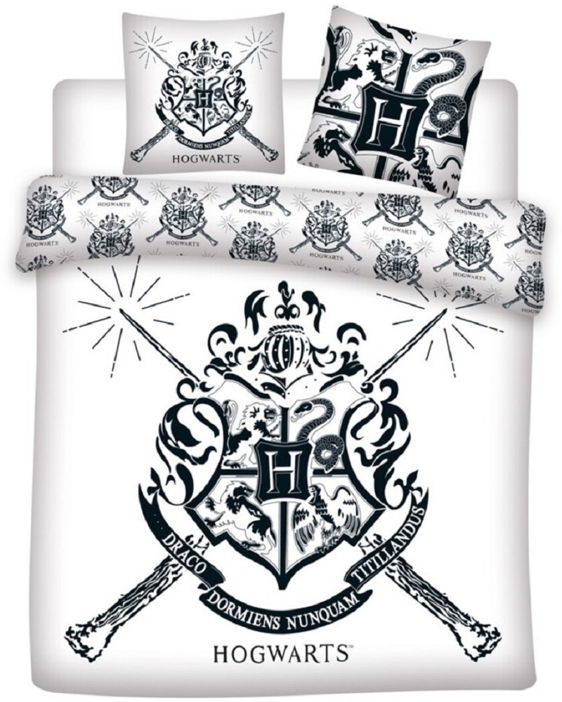 Harry Potter 3-teiliges Bettwäsche-Set – 1x Deckenbezug (240x220) & 2x Kissenbezug (65x65 cm) aus Polycotton Bild 1