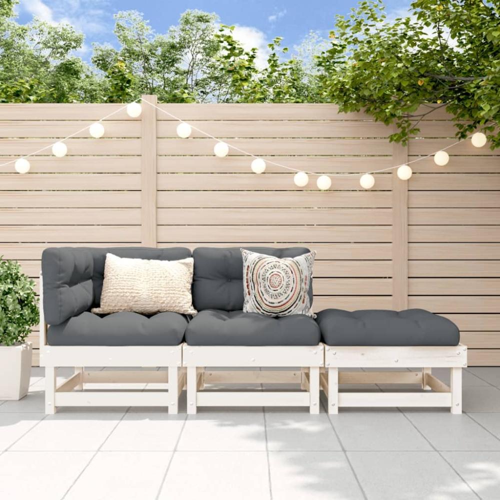 vidaXL 3-tlg. Garten-Lounge-Set Weiß Massivholz Kiefer 825409 Bild 1