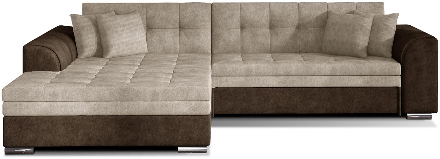 ELTAP 'Sorento', Ecksofa, Eckcouch, Hellbeige / Braun, 78 x 194 x 296 cm, Links Bild 1