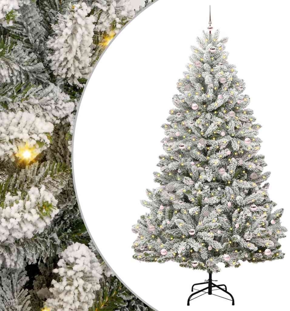 vidaXL Künstlicher Weihnachtsbaum Grün und Weiß 270 cm PVC und Metall 3395777 Bild 1