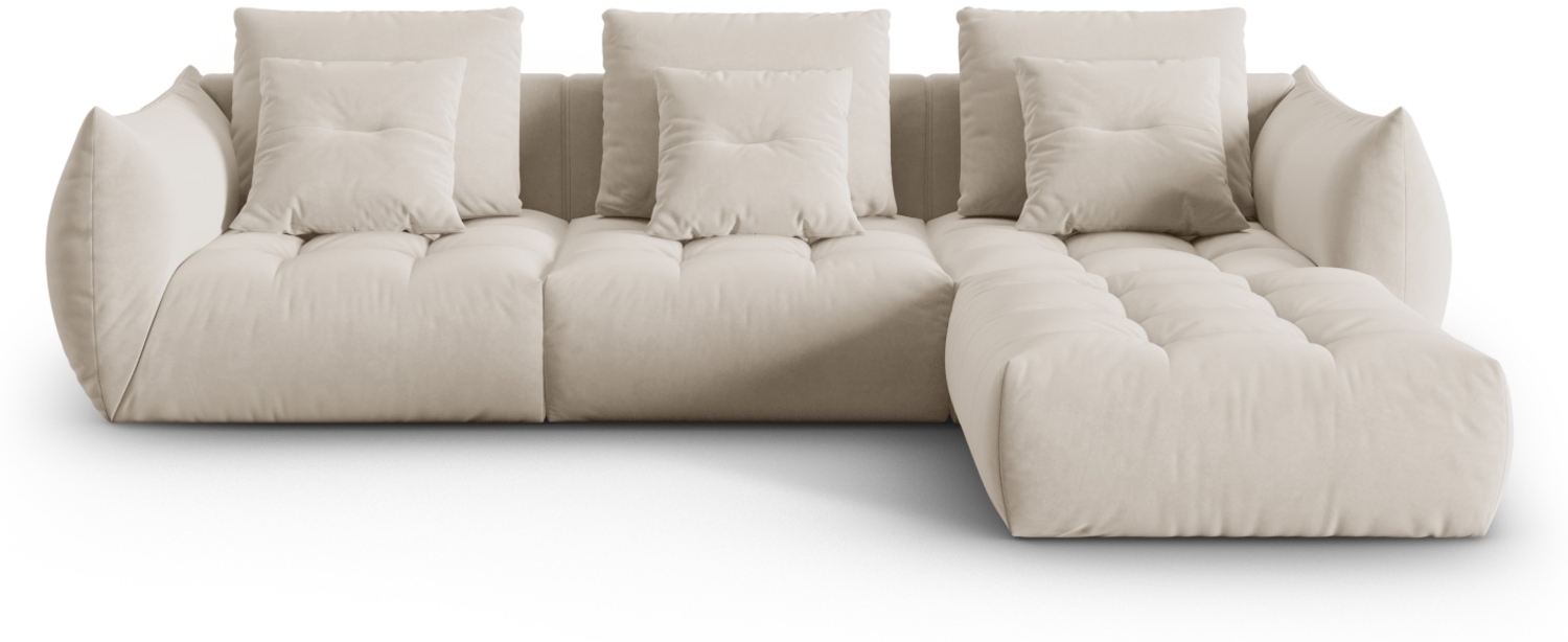 Micadoni Ecksofa Bloom 2-Sitzer Samt Ecru Bild 1