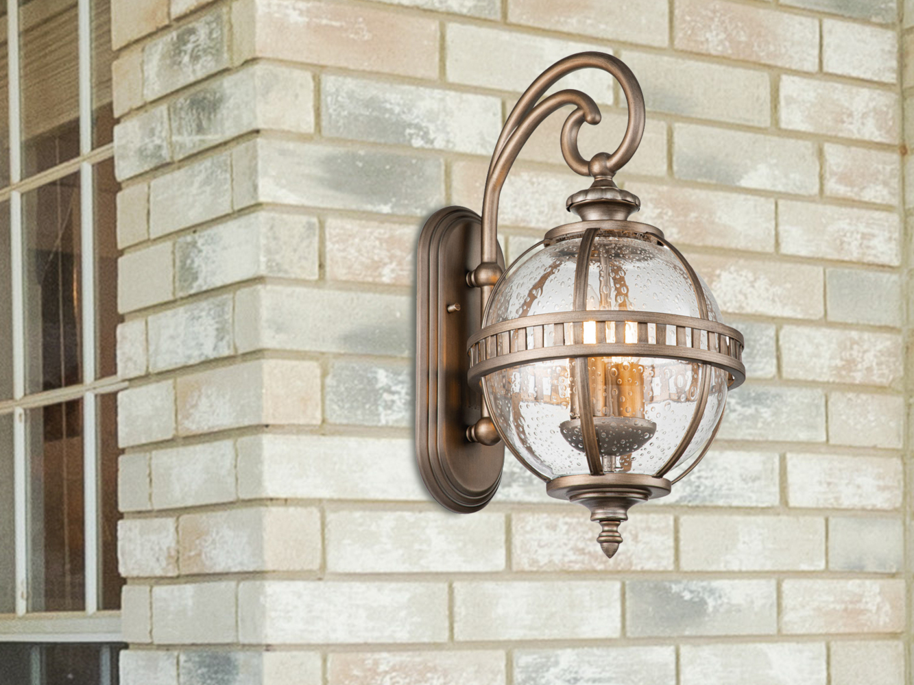 Große LED Außenwandleuchte im Jugendstil, Bronze Höhe 49cm Bild 1