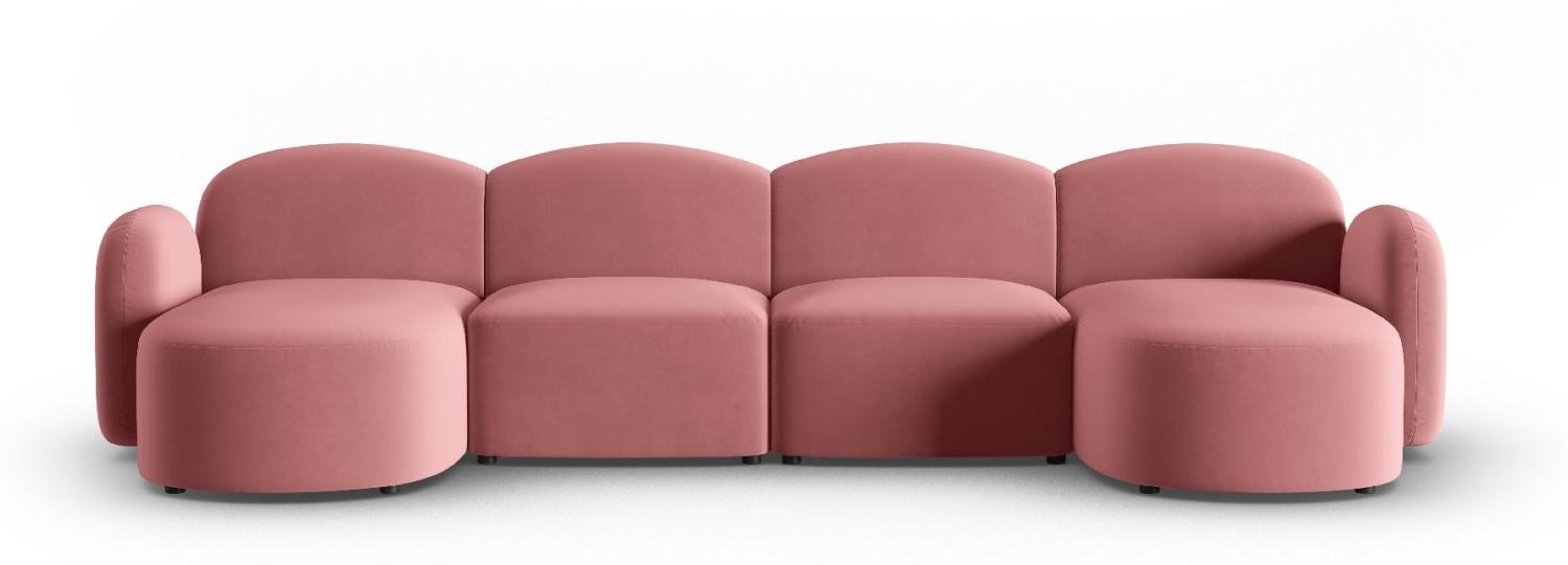 Micadoni Panorama Sofa Blair 6-Sitzer Samtstoff Lachs Bild 1