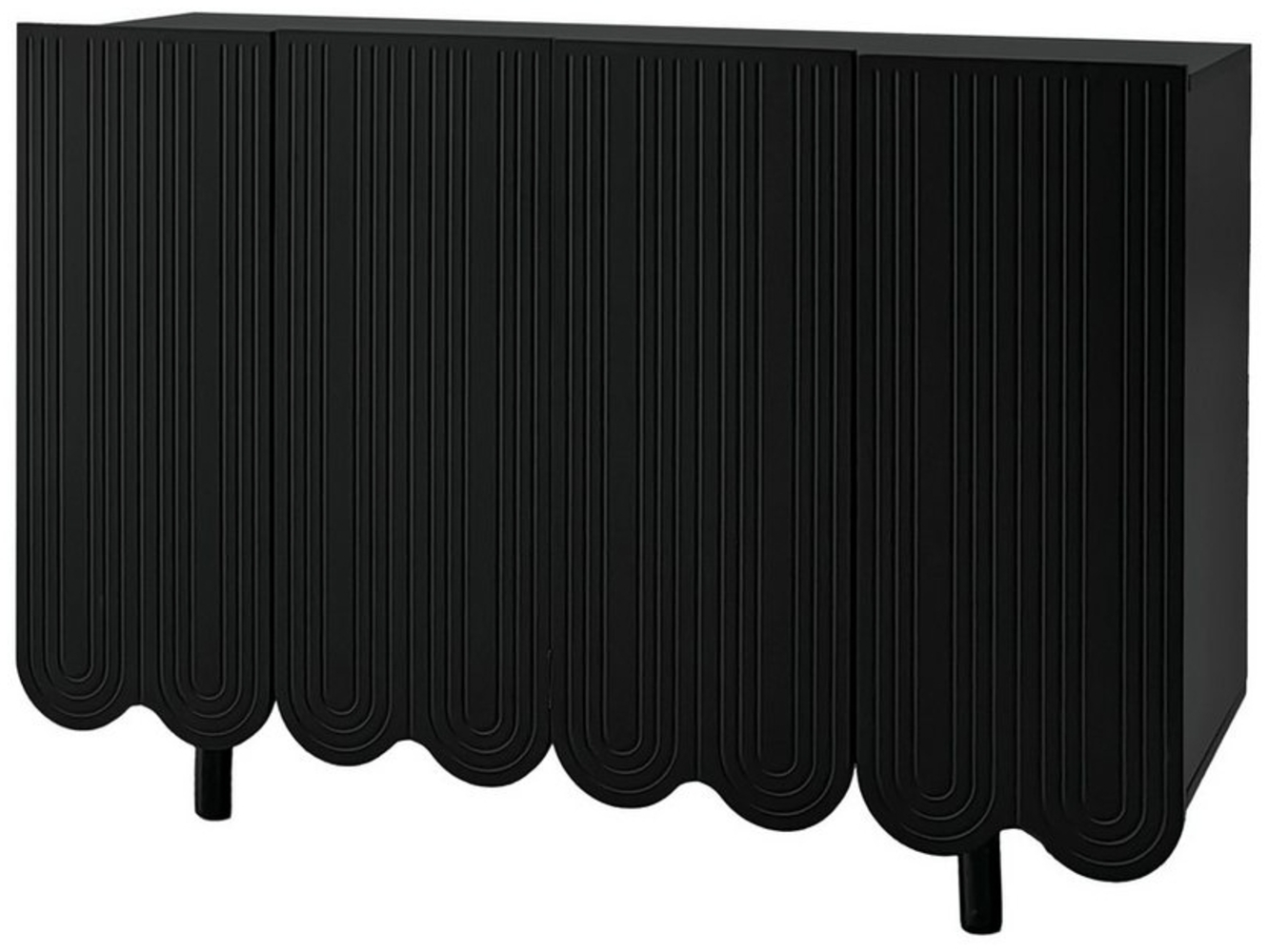 Rutaqian Sideboard Schubladenschrank Kommode tropfenförmiges exquisites Design, (Mehrzweckschrank, 1 St), moderner Stil, mit geformten Türen und Pufferscharnier, 120×40×80cm Bild 1