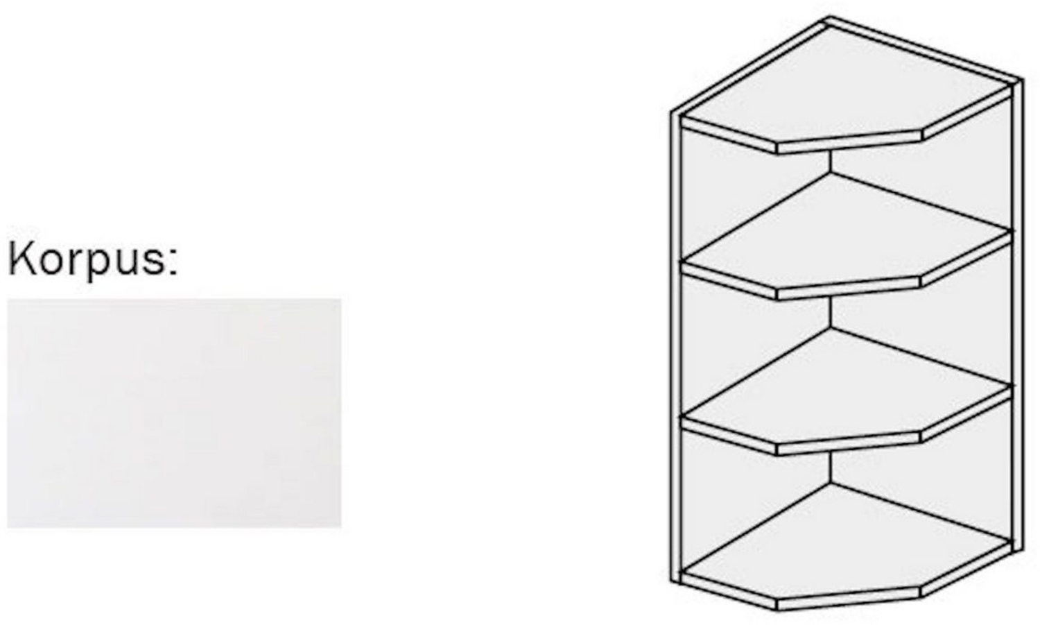 Eckhängeregal "Essen Trend" (EST-WEK/30) 30cm perlweiß matt Bild 1