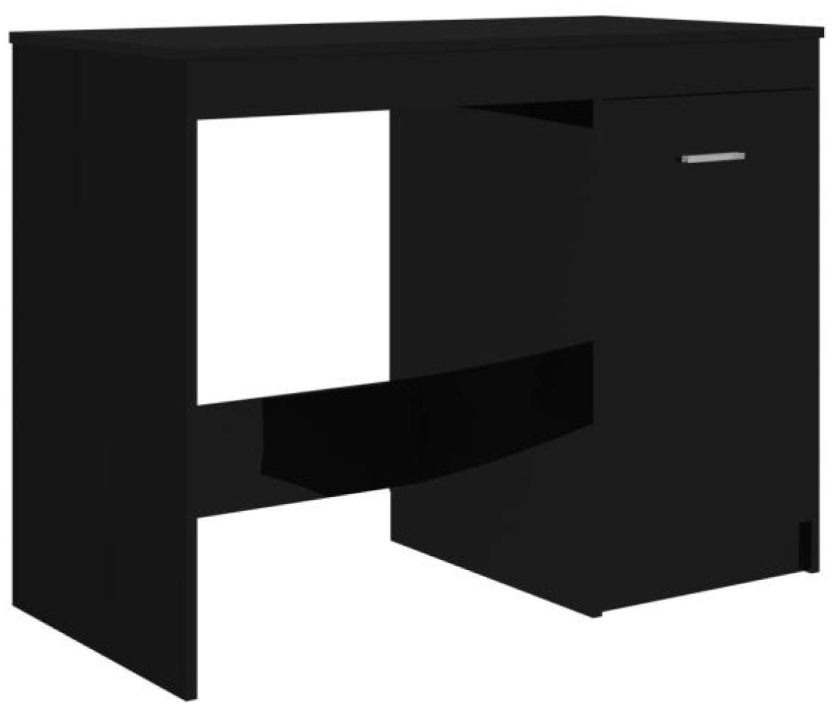 vidaXL Schreibtisch, Spanplatte Hochglanz-Schwarz, 100 × 50 × 76 cm [801803] Bild 1