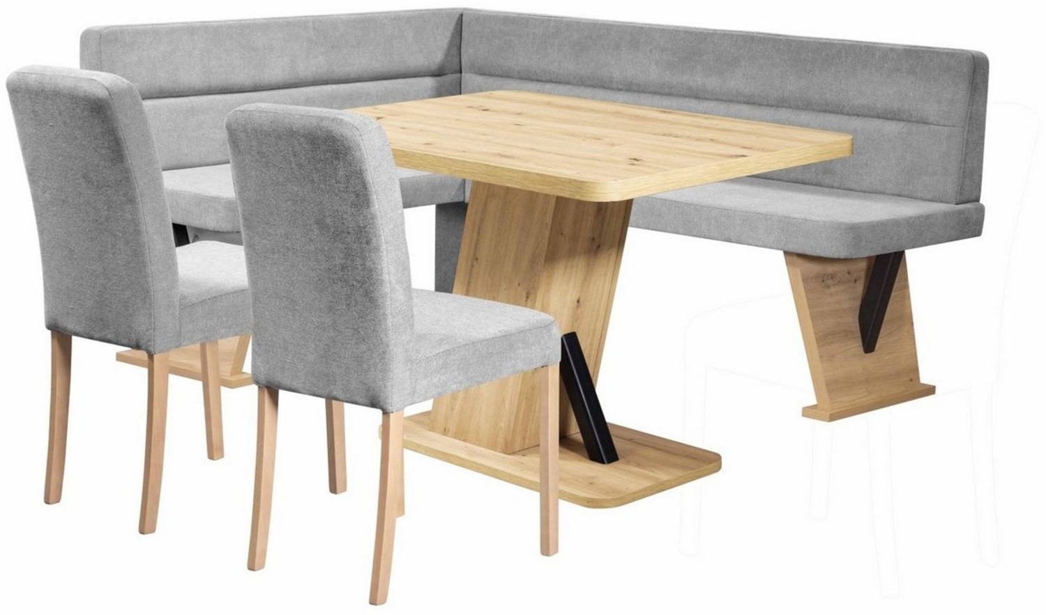 Home affaire Eckbankgruppe Laros Sitzgruppe, Eckbank, Stühle, Tisch, (Set, 4tlg Set), perfekt für Küche, Esszimmer, Wohnzimmer, Bestseller Bild 1