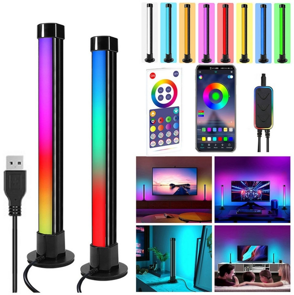 MUPOO LED-Streifen Smart LED Lightbar 2er LED Stripe, USB, Bluetooth & APP-Steuerung, RGB Gaming-Lampe, TV-Hintergrundbeleuchtung Bild 1