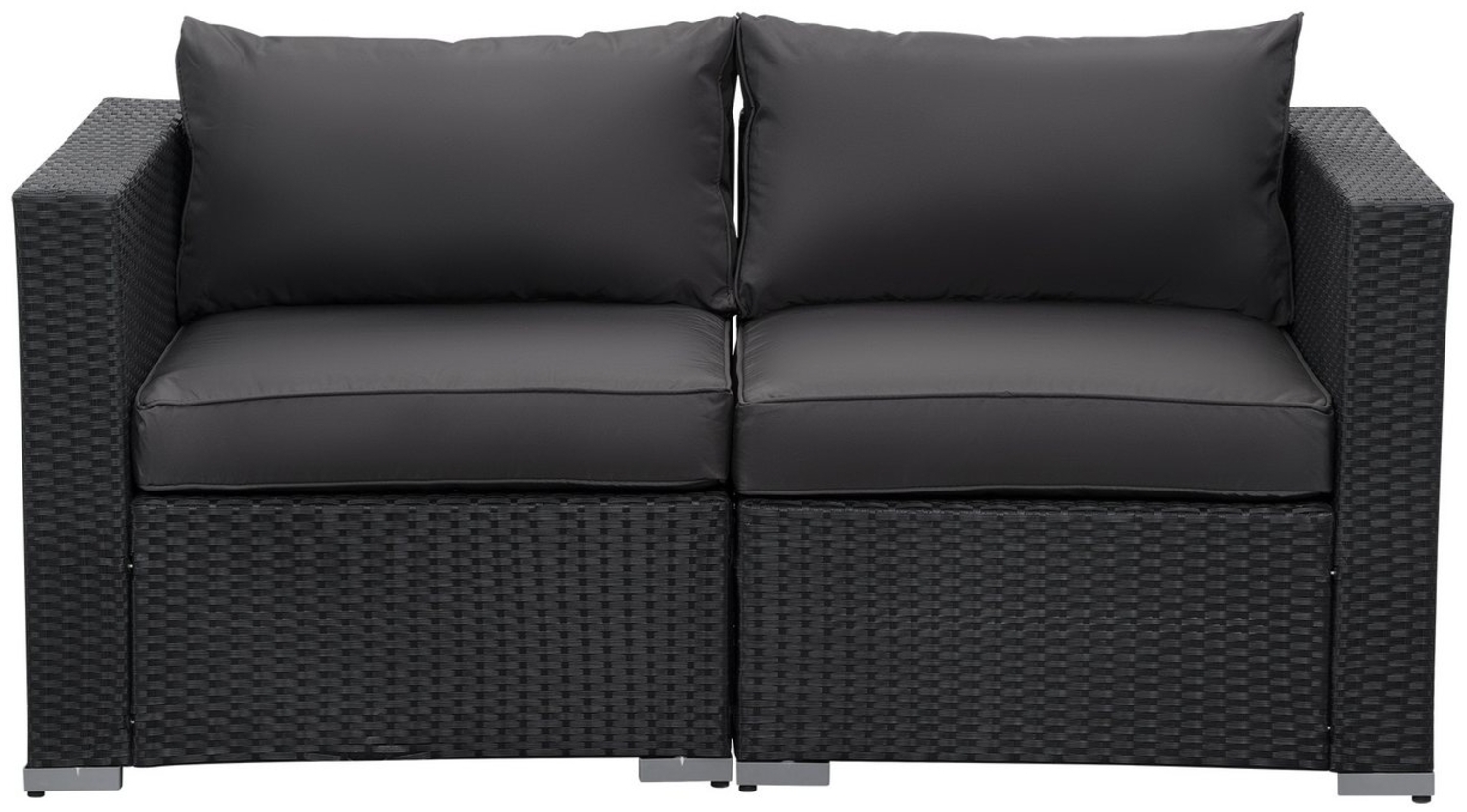 MeXo Gartenlounge-Set Balkonmöbel Rattan Modulsofa mit Liegefunktion Outdoor Wetterfest, (64x64cm Premium-Sitzfläche, 10cm extrabreite Armlehnen, 10cm Deluxe Relax-Sitzkissen, 7+ freie modulare Kombinationen zur Auswahl), Polyrattan Lounge anthrazit Lo... Bild 1