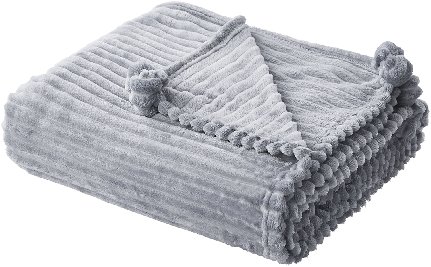 Kuscheldecke KAWERI Stoff 150 x 200 cm Grau Kein Muster Bild 1