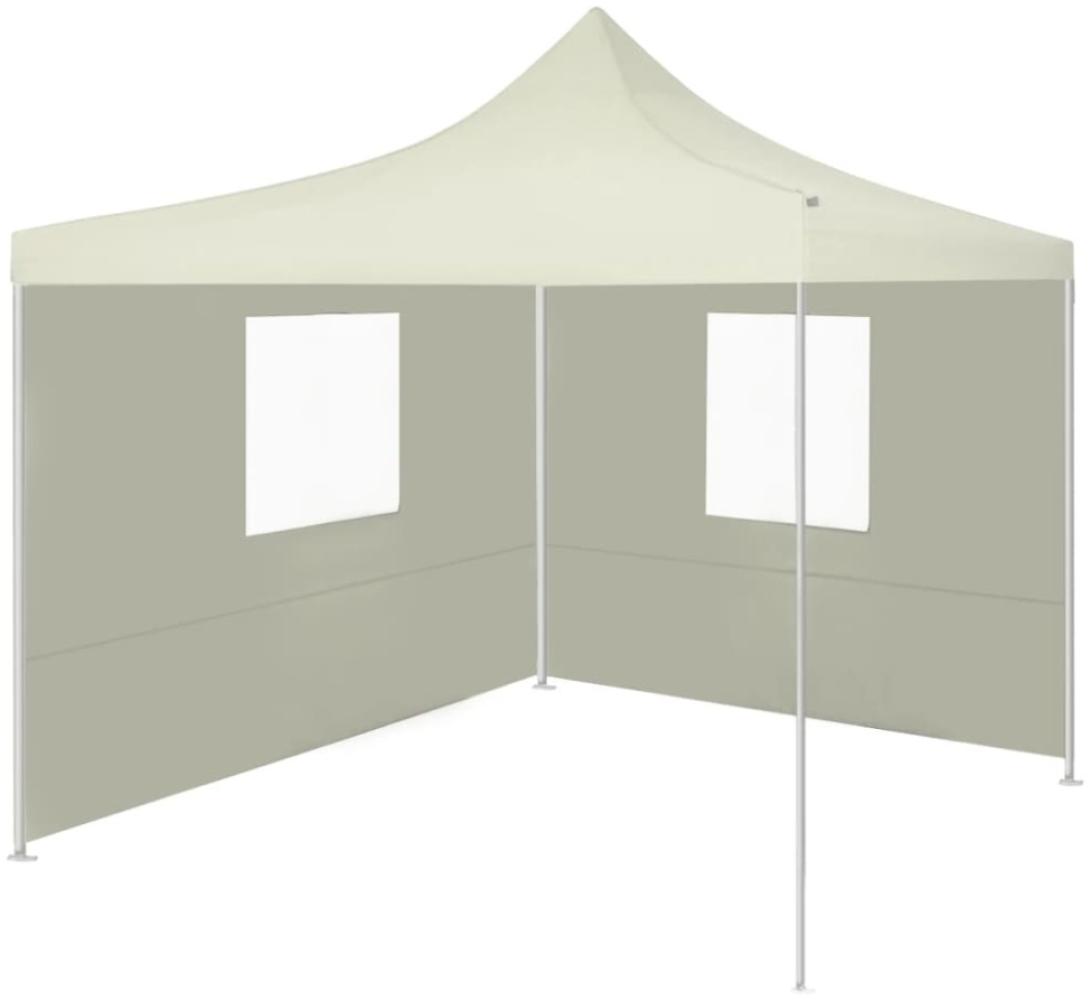 vidaXL Profi-Partyzelt Faltbar mit 2 Seitenwänden 2×2m Stahl Creme 48881 Bild 1