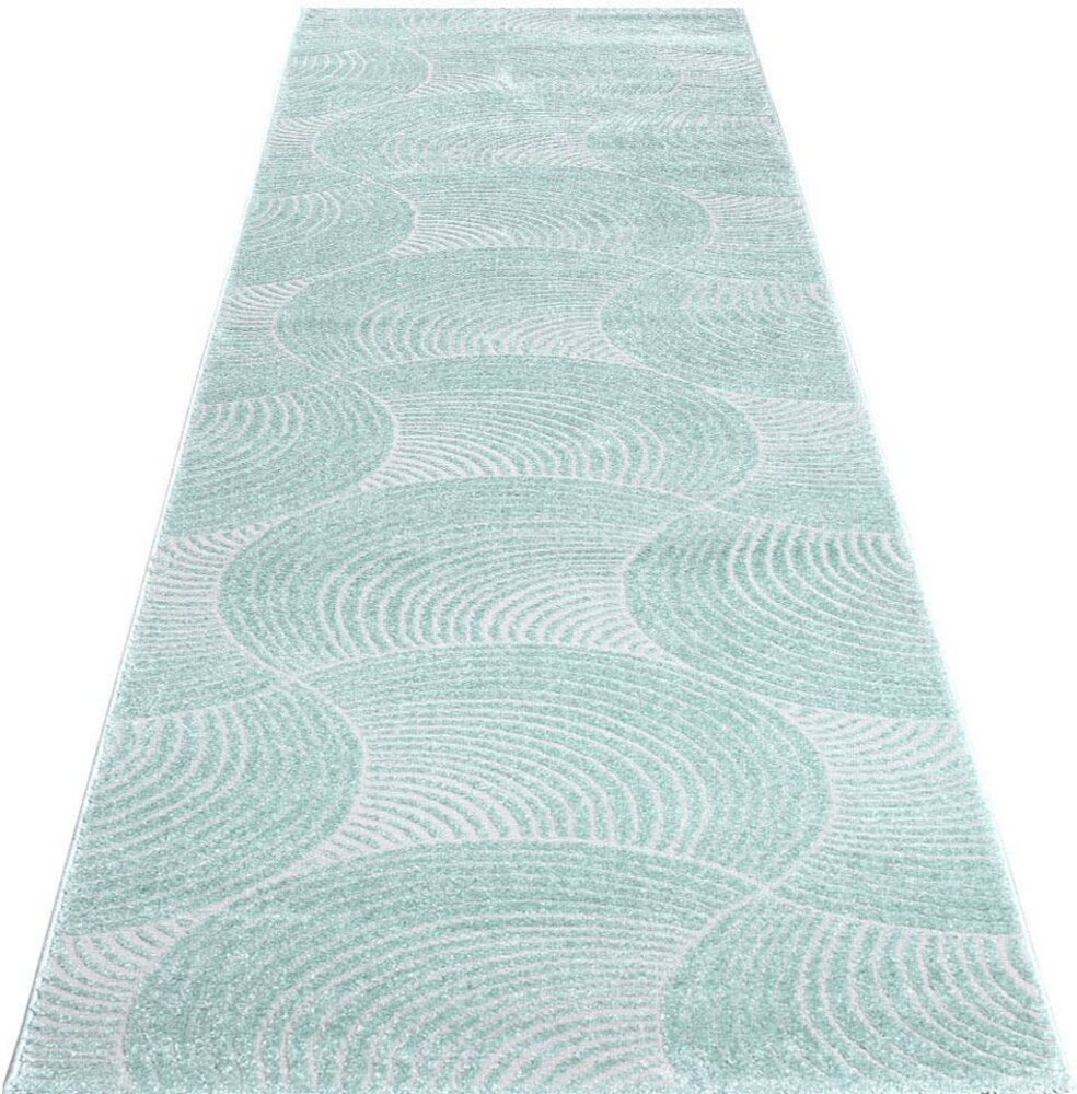 Carpet City Läufer Friseé-Teppich FANCY 647, rechteckig, Höhe: 12 mm, Kurzflor,3D-Optik,Kreisförmiges Muster, Wohnzimmer,Schlafzimmer Bild 1