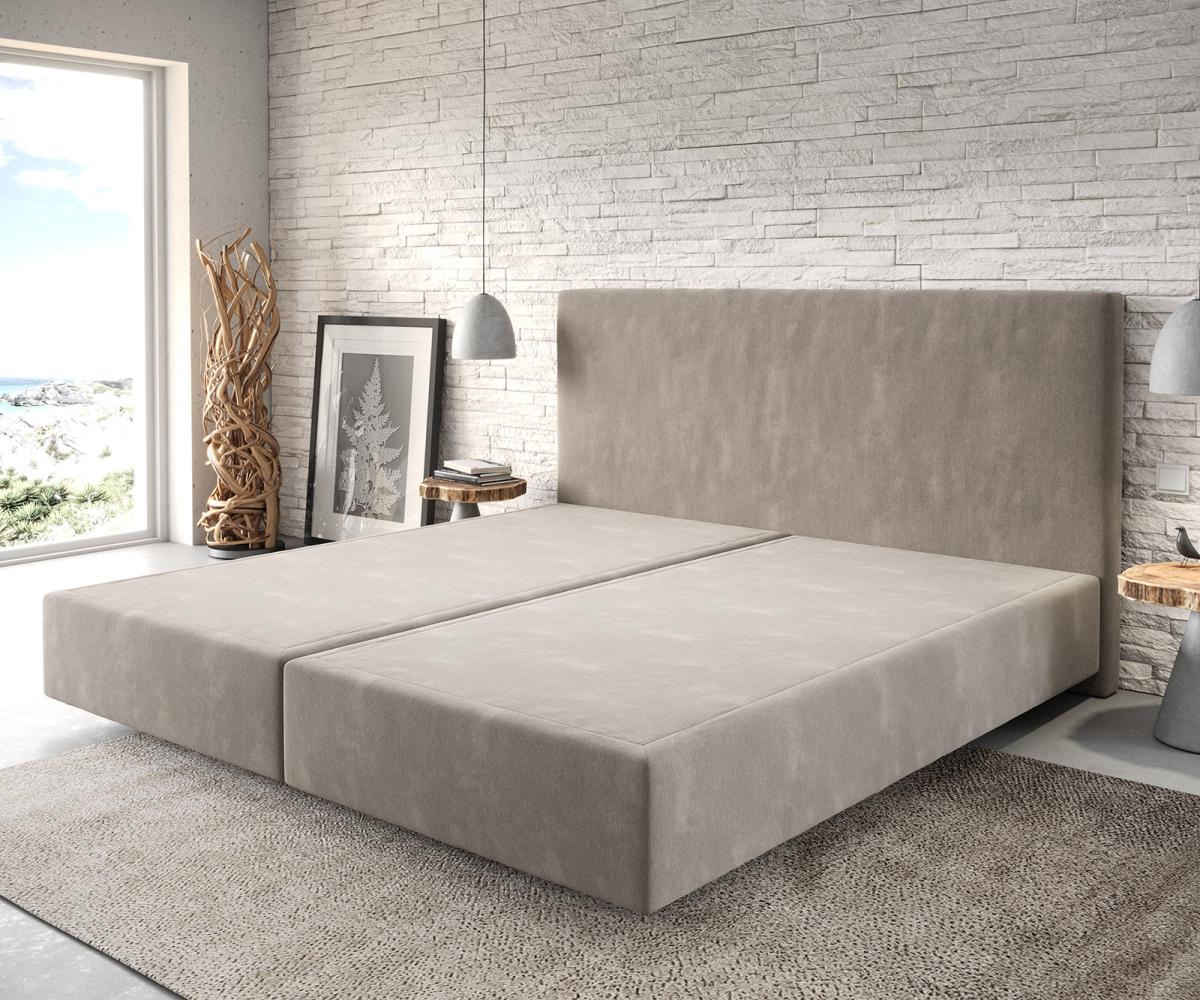 Boxspringgestell Dream-Well Mikrofaser Beige 200x200 cm Bild 1