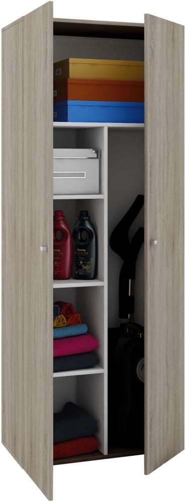 Mehrzweckschrank Kleiderschrank Hochschrank Garderobe Flur Schrank Eiche Dekor Bild 1