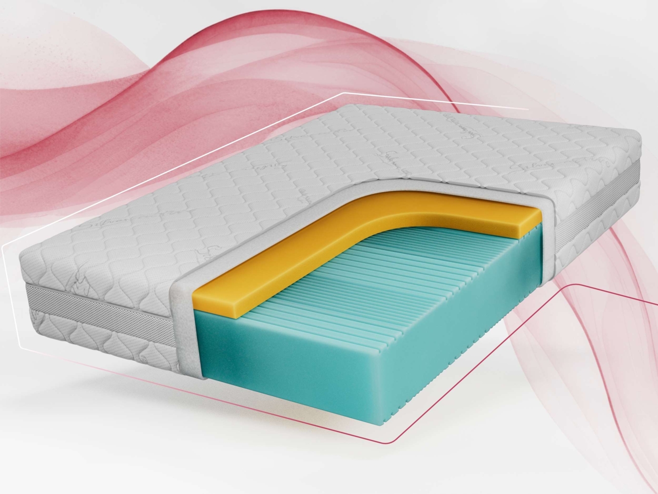 Kaltschaum matratze H2 mit Visco, Höhe 21 cm, Rollmatratze für Allergiker, 7 Zonen, abnehmbarer, waschbarer Bezug - 90 x 200 cm - MIRO - SIVO Bild 1