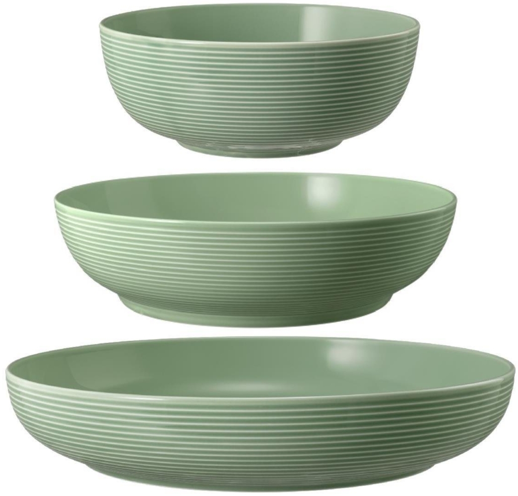 Seltmann Weiden Schüssel Seltmann Weiden Beat Salbeigrün Foodbowl Set 3tlg. 20/25/28 cm, Porzellan, (3 Schüsseln) Bild 1